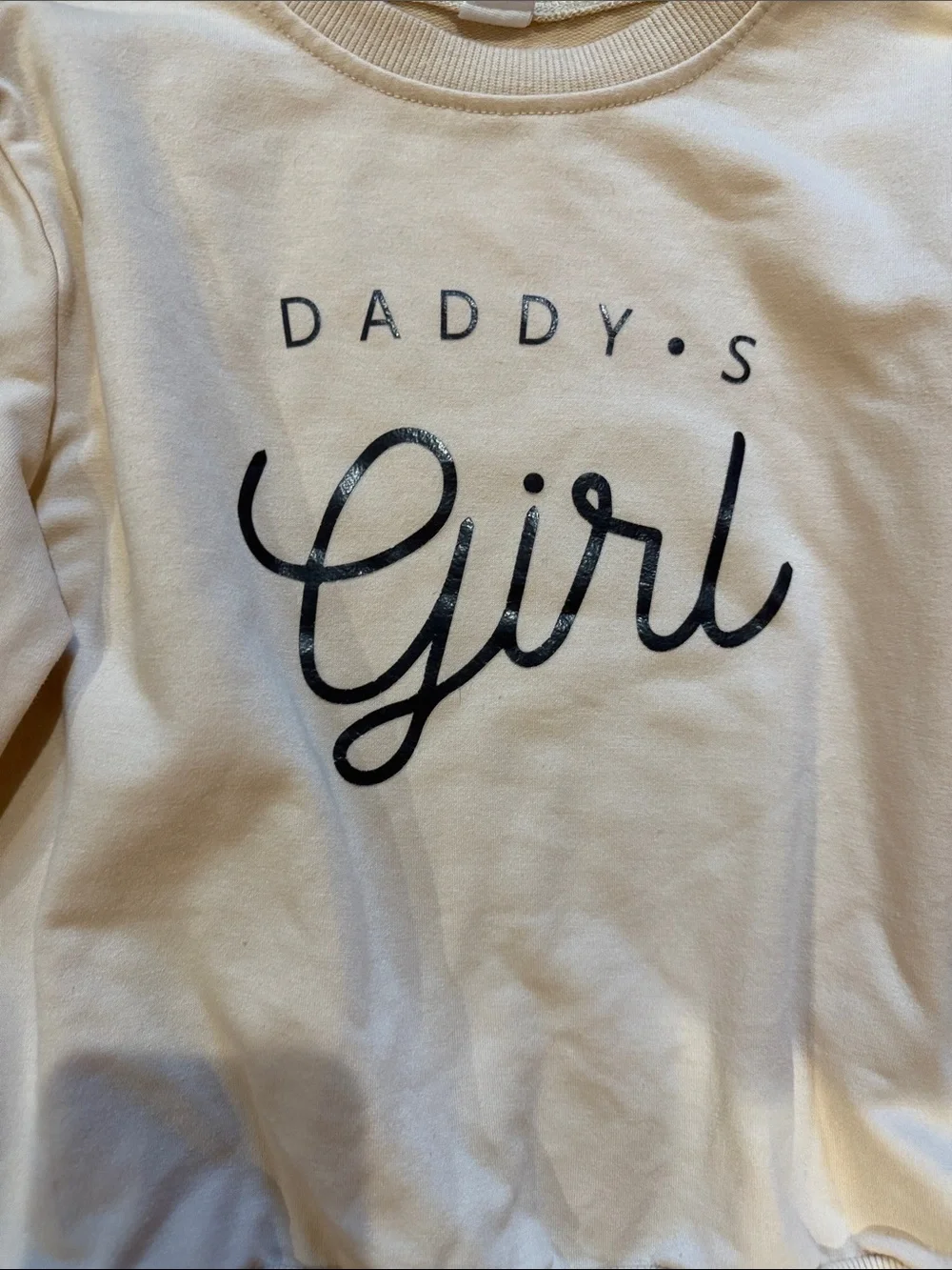 Daddy's Girl Cream Crewneck Sweatshirt for Kids